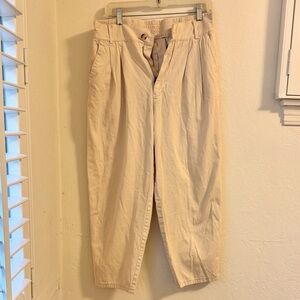 Vintage Men's Tan High Rise Barrel Cotton Pull on Pants
